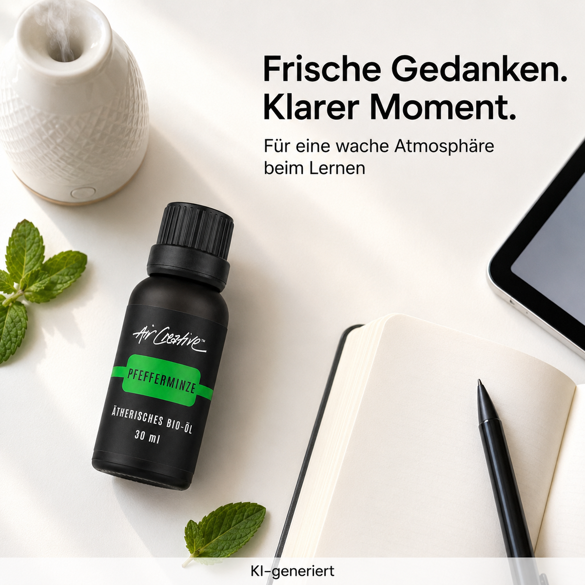 Ätherisches BIO-Öl "Pfefferminze" 30ml von Air Creative - Duftmoment im Alltag