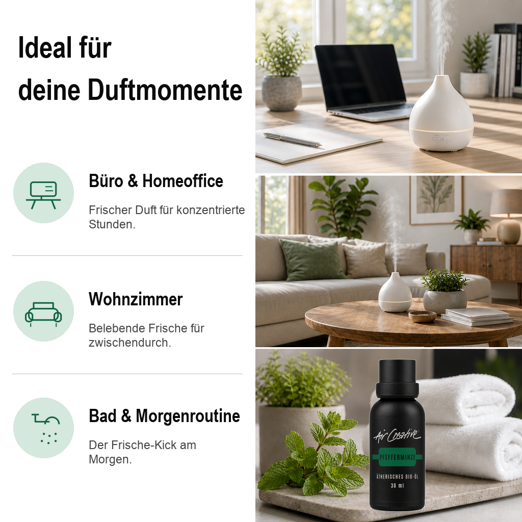 Ätherisches BIO-Öl "Pfefferminze" 30ml von Air Creative – Duftmomente im Alltag