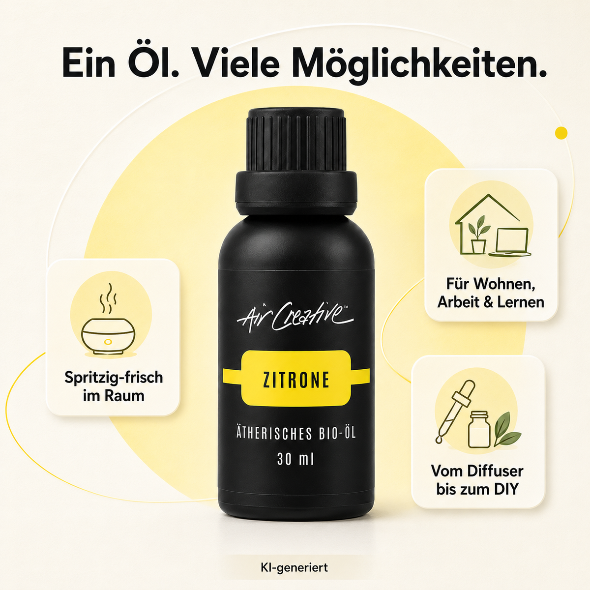 Ätherisches BIO-Öl "Zitrone" 30ml von Air Creative - Zusammensetzung und Eigenschaften