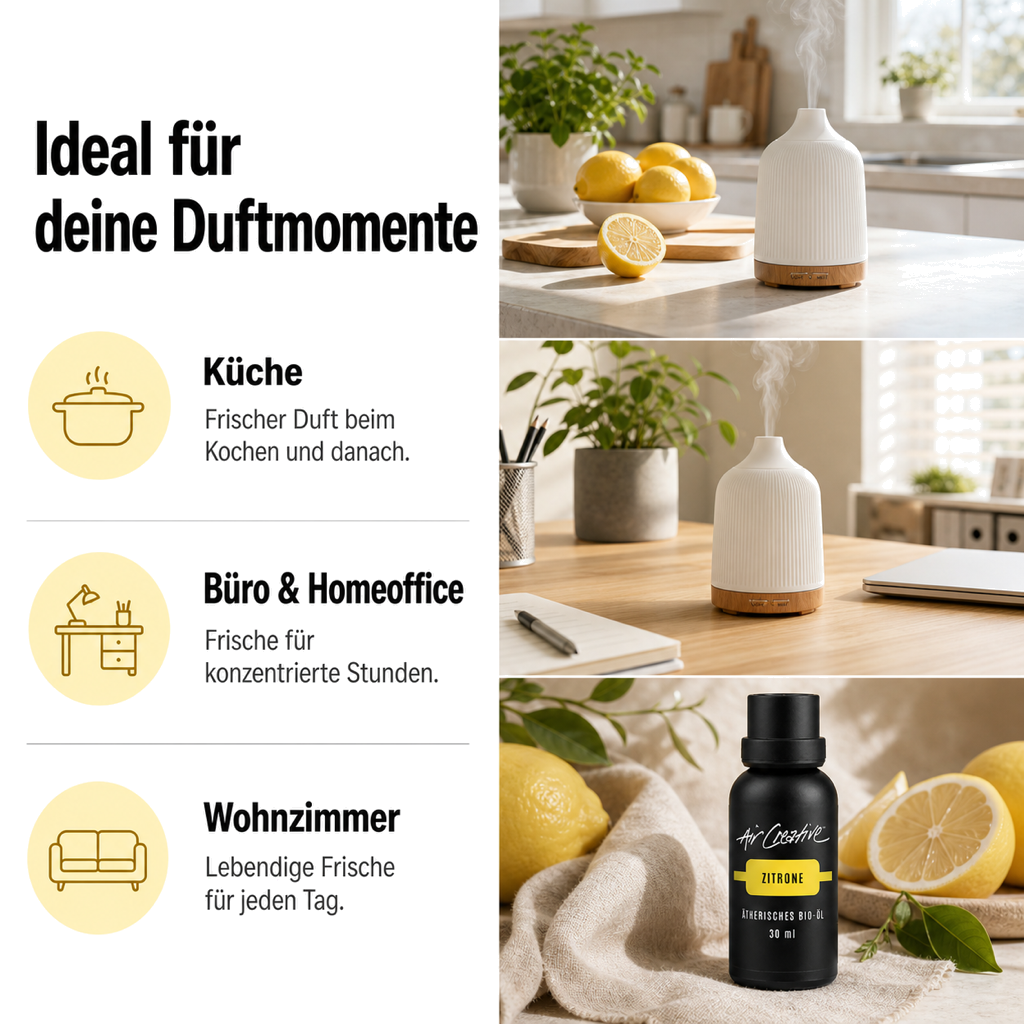 Ätherisches BIO-Öl "Zitrone" 30ml von Air Creative – Duftmomente im Alltag