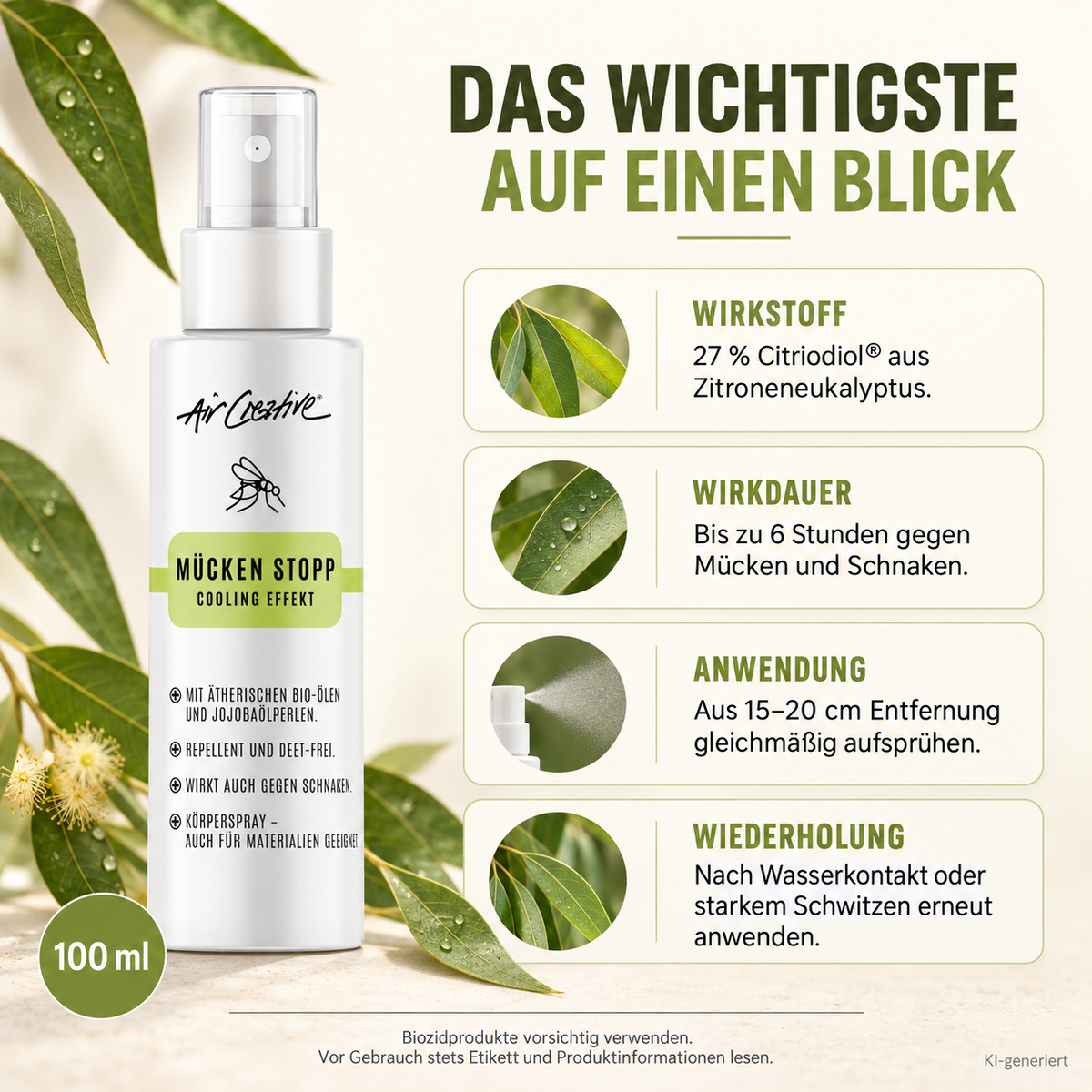 Mücken Stopp Körperspray: Wirkstoff, Wirkdauer, Anwendung und Wiederholung auf einen Blick