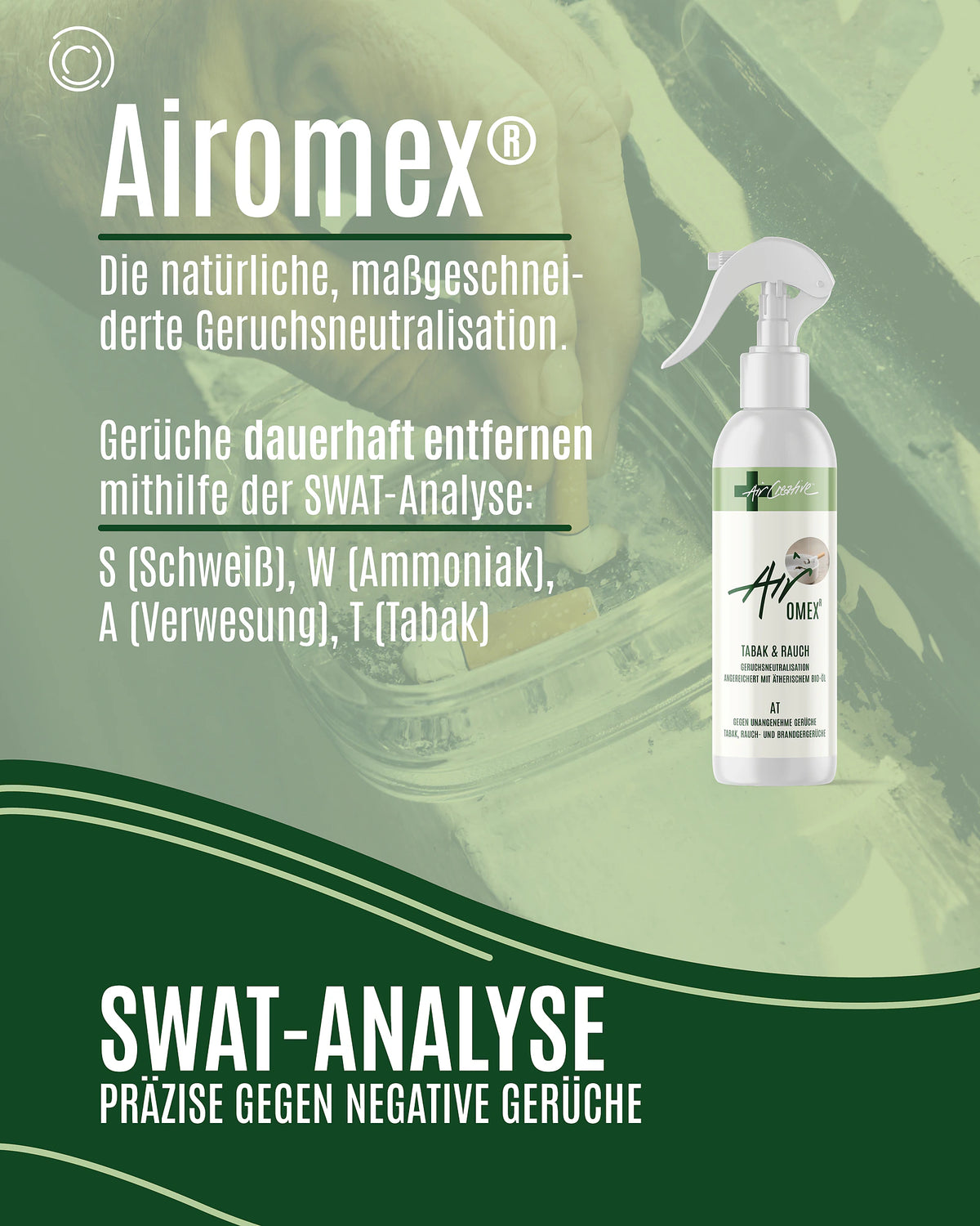Rauchgeruch entfernen mit Airomex® «Tabak und Rauch»
