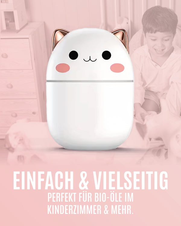 Duftknuffel Mini-Kinder-Diffuser mit Nachtlicht und 10ml Ätherischem Bio-Öl Deiner Wahl - Withey / Träum schön