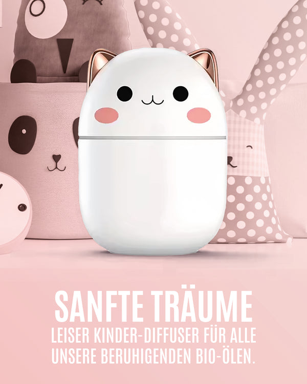 Duftknuffel Mini-Kinder-Diffuser mit Nachtlicht und 10ml Ätherischem Bio-Öl Deiner Wahl - Withey / Träum schön