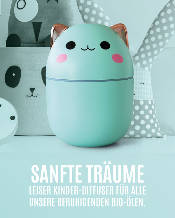 Duftknuffel Mini-Kinder-Diffuser mit Nachtlicht und 10ml Ätherischem Bio-Öl Deiner Wahl - Withey / Träum schön