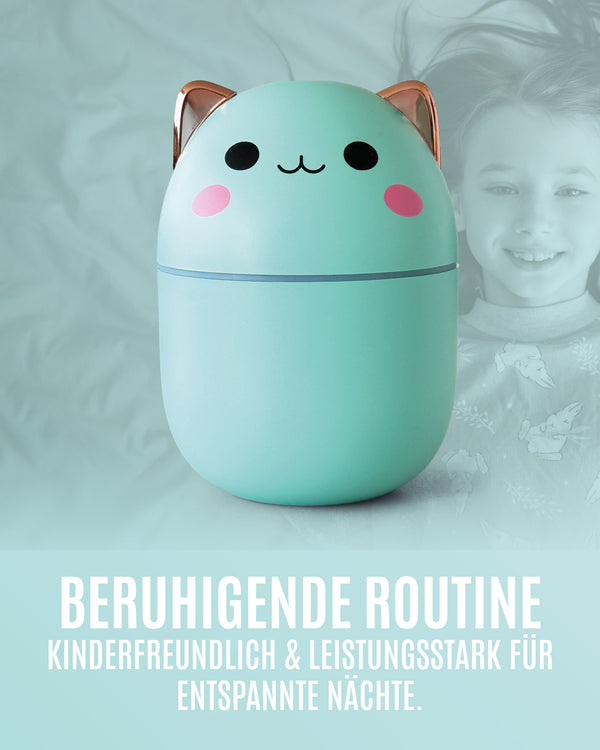 Duftknuffel Mini-Kinder-Diffuser mit Nachtlicht und 10ml Ätherischem Bio-Öl Deiner Wahl - Withey / Träum schön