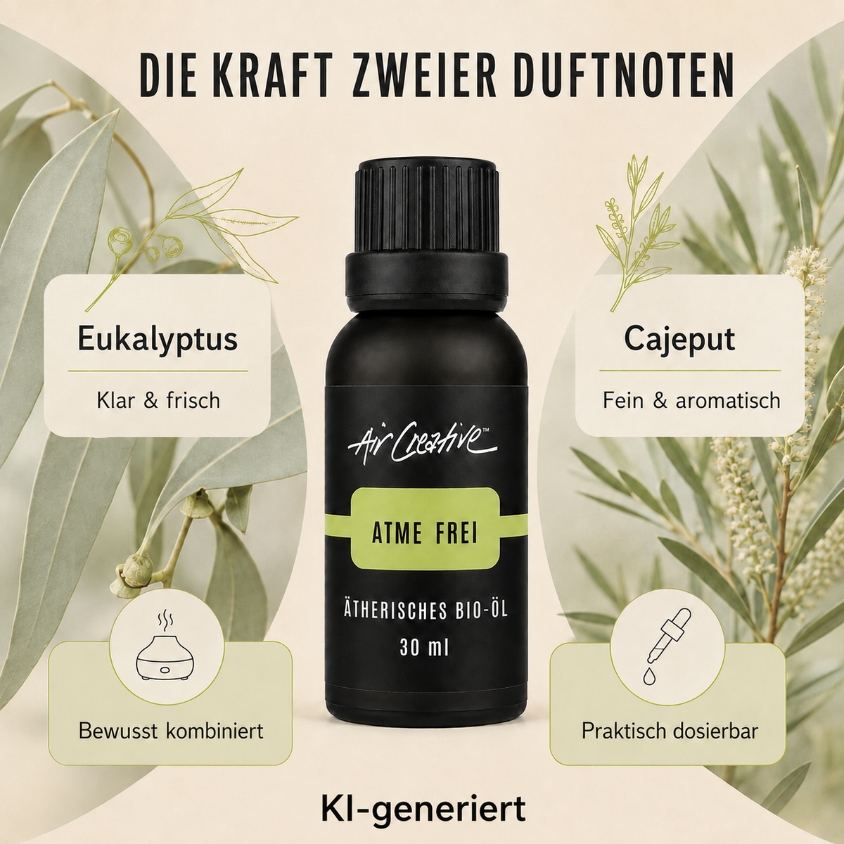 Ätherisches BIO-Öl "Atme frei" 30ml von Air Creative - Zusammensetzung und Eigenschaften