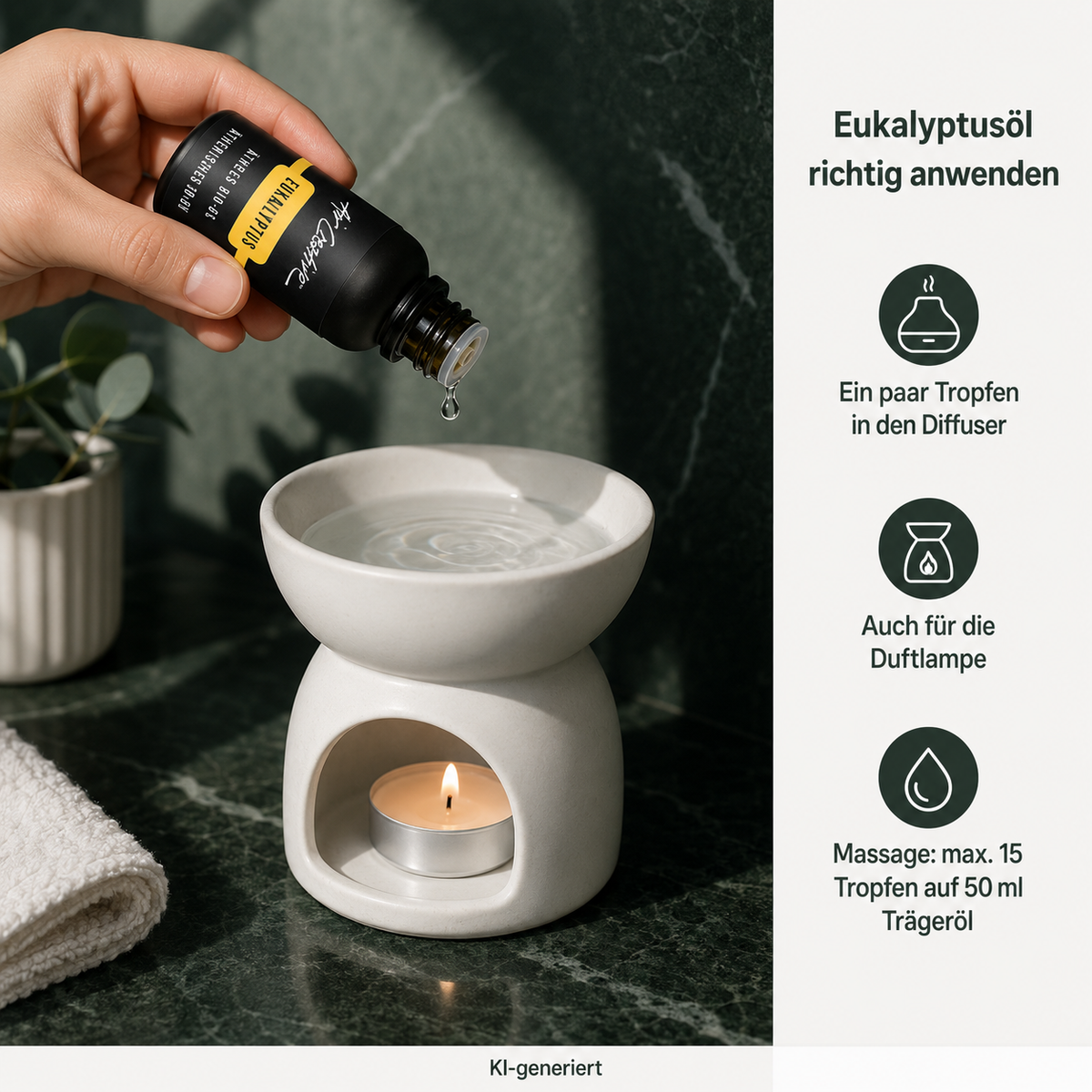 Ätherisches BIO-Öl "Eukalyptus" 30ml von Air Creative - Anwendung Schritt für Schritt