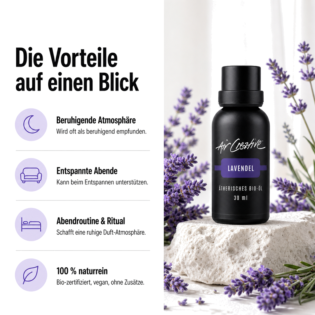 Ätherisches BIO-Öl "Lavendel" 30ml von Air Creative – Vorteile auf einen Blick