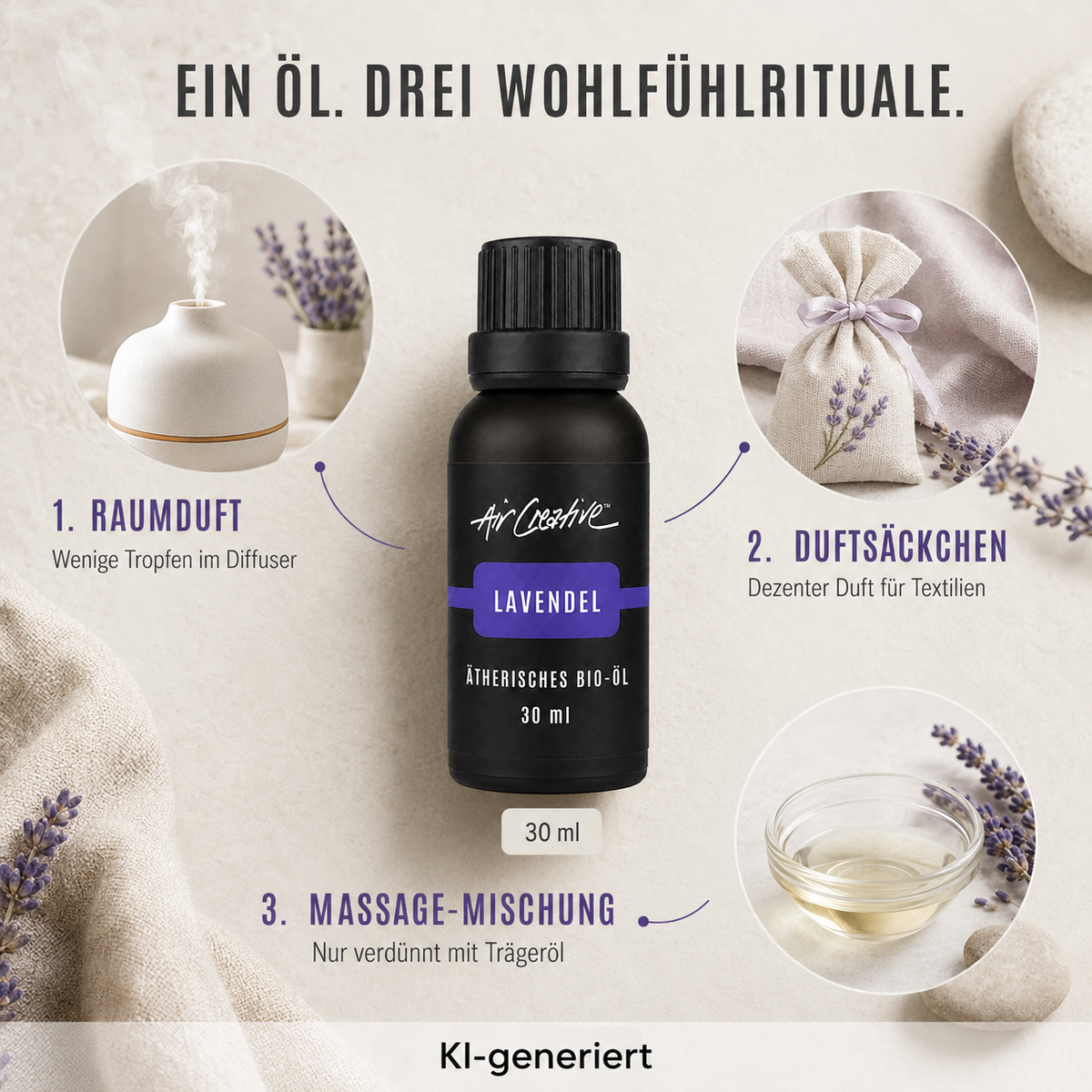 Ätherisches BIO-Öl "Lavendel" 30ml von Air Creative - Zusammensetzung und Eigenschaften