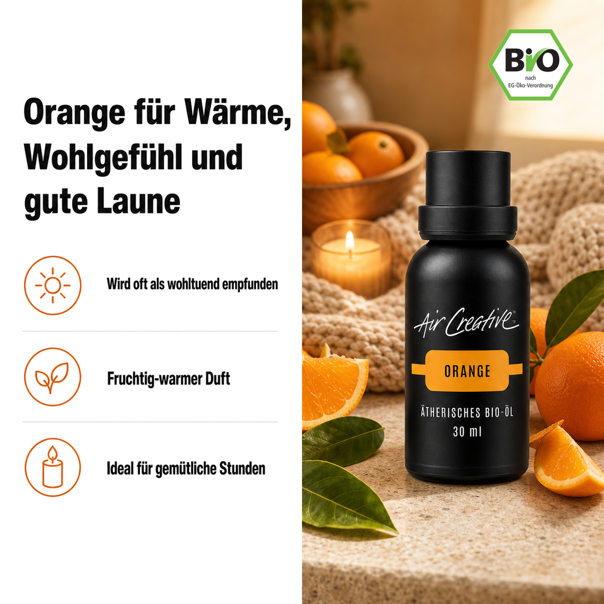 Ätherisches BIO-Öl "Orange" 30ml von Air Creative – Problem und Lösung im Überblick