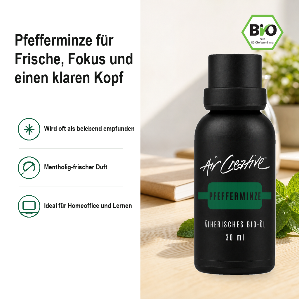 Ätherisches BIO-Öl "Pfefferminze" 30ml von Air Creative – Problem und Lösung im Überblick