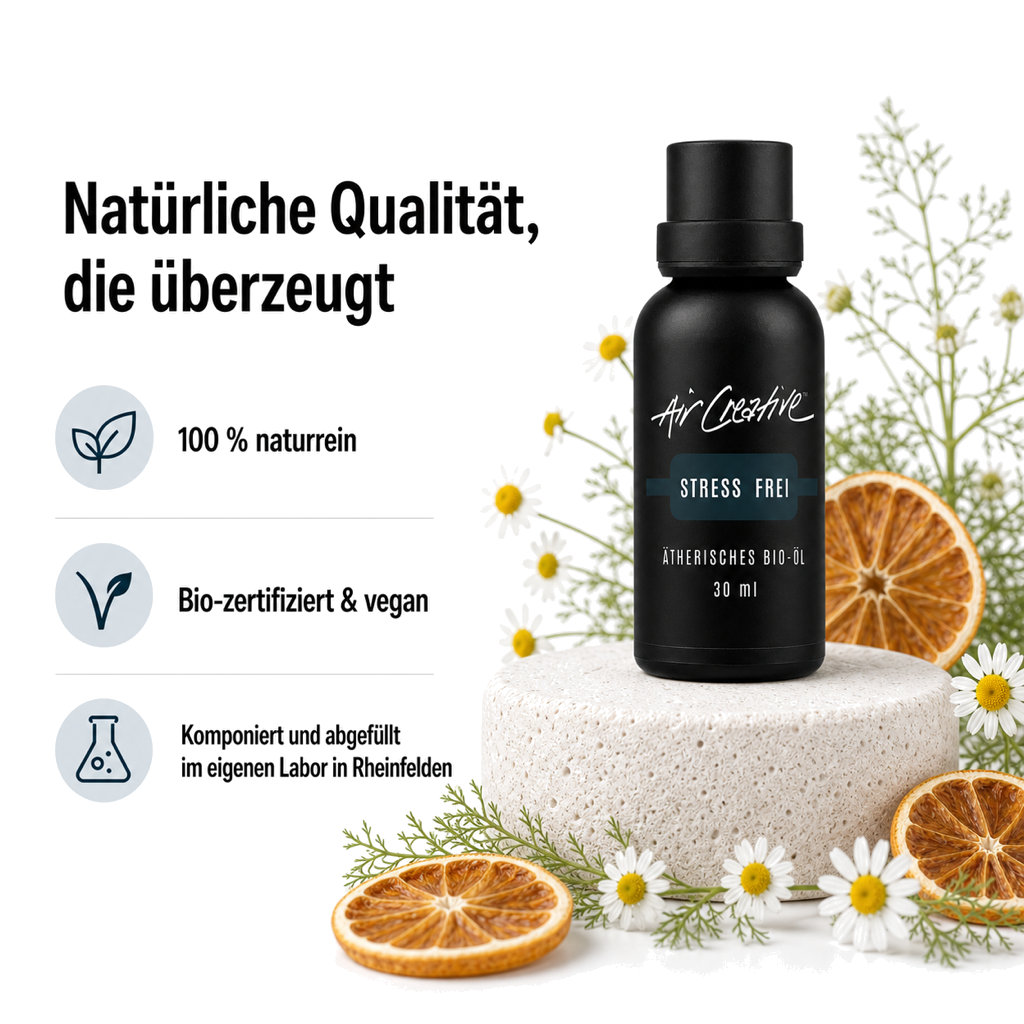Ätherisches BIO-Öl "Stress frei" 30ml von Air Creative – Qualität und Herkunft