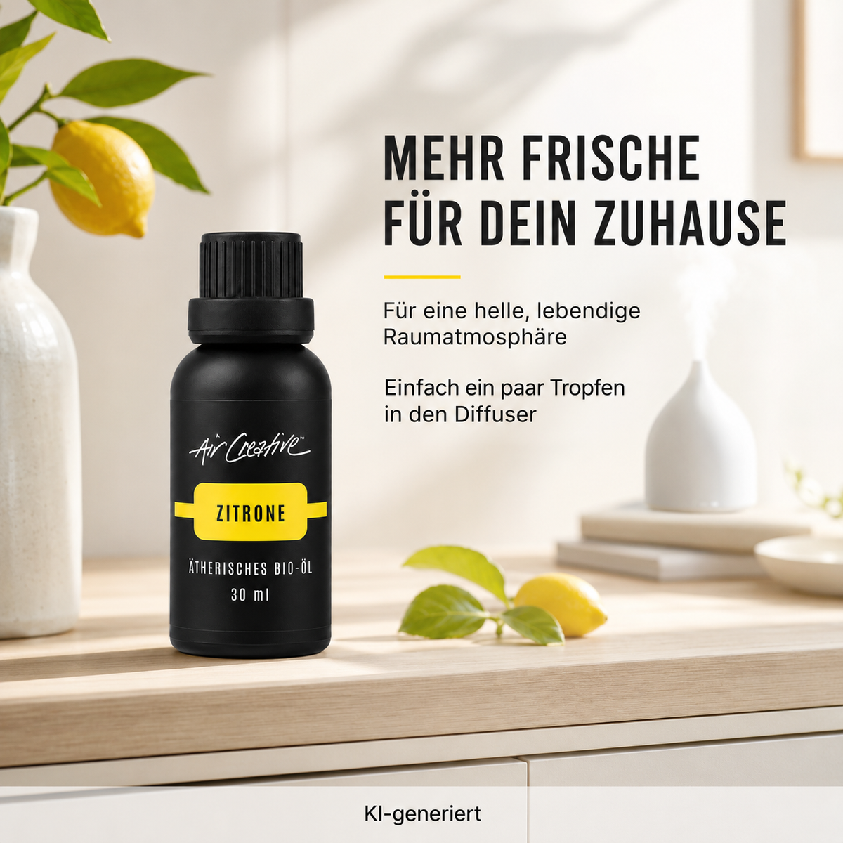 Ätherisches BIO-Öl "Zitrone" 30ml von Air Creative - Duftmoment im Alltag