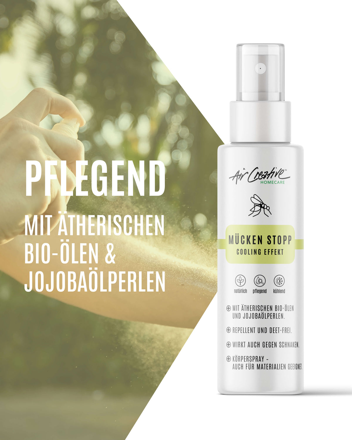 Pflegendes Hautspray gegen Mücken
