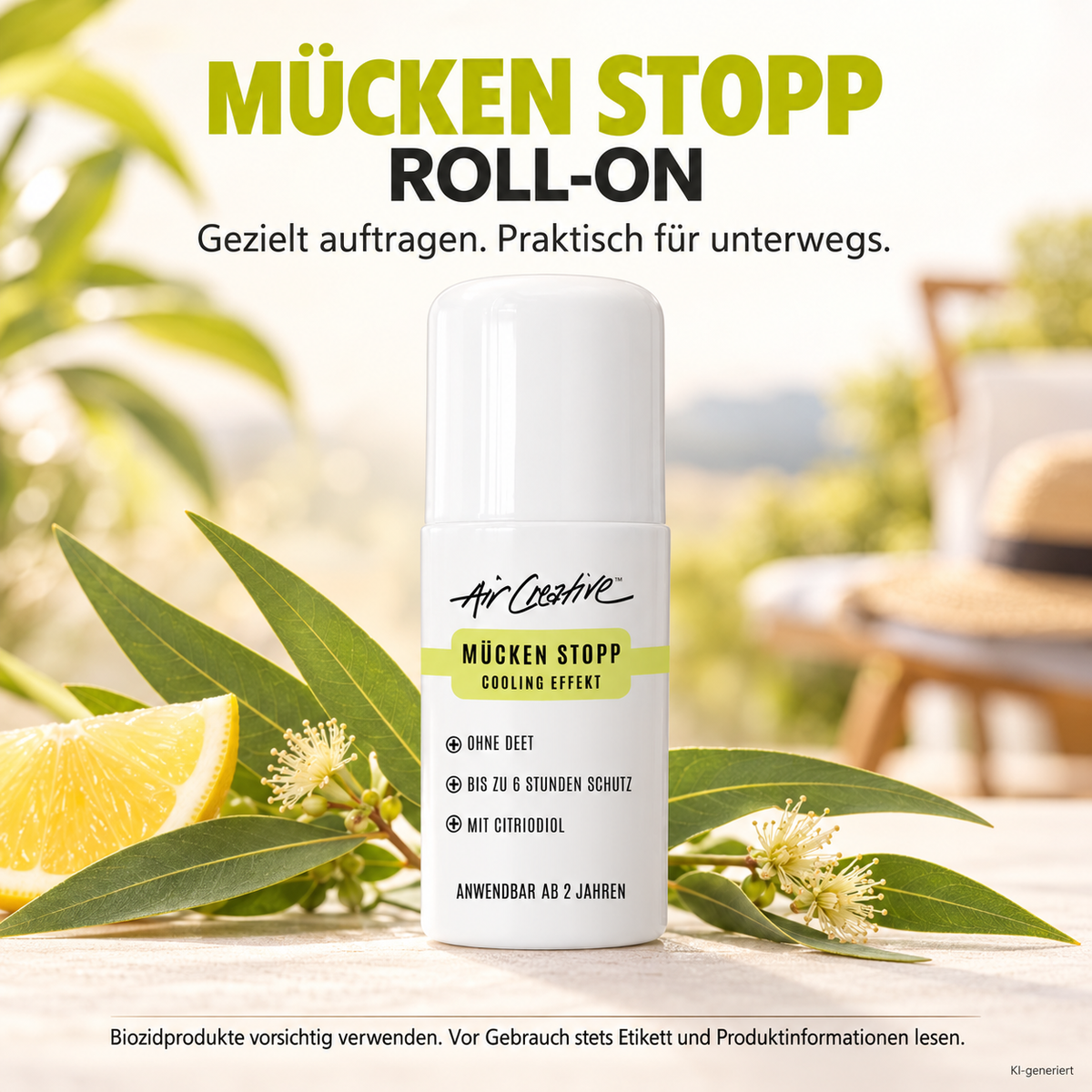 Roll-On Mücken Stopp 60 ml zum gezielten Auftragen für unterwegs