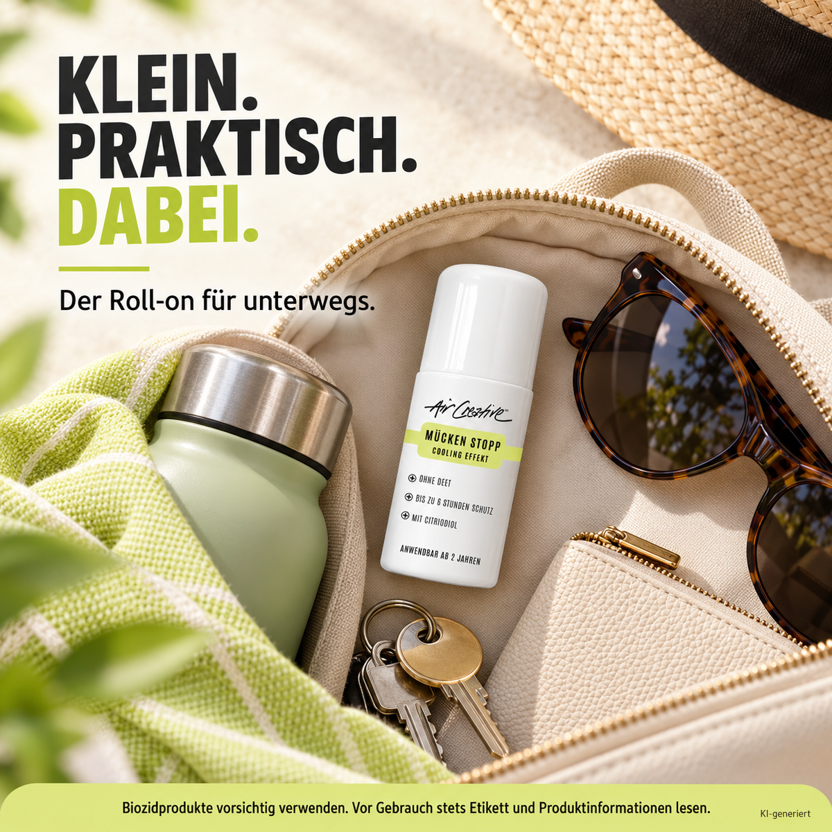 Roll-On Mücken Stopp 60 ml klein und praktisch für die Tasche