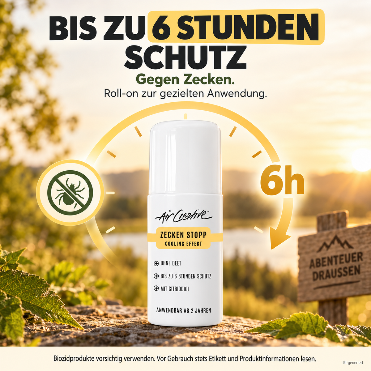 Roll-On Zecken Stopp: bis zu 6 Stunden gegen Zecken