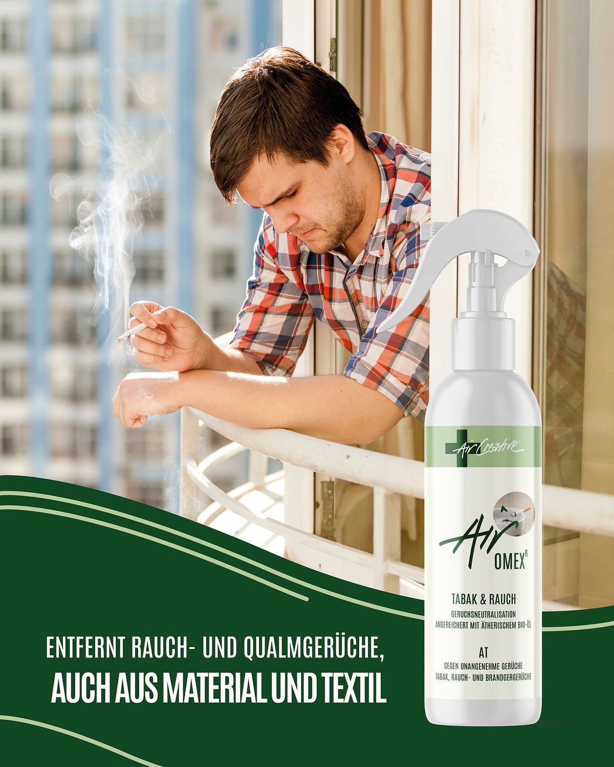 Rauchgeruch entfernen mit Airomex® «Tabak und Rauch»