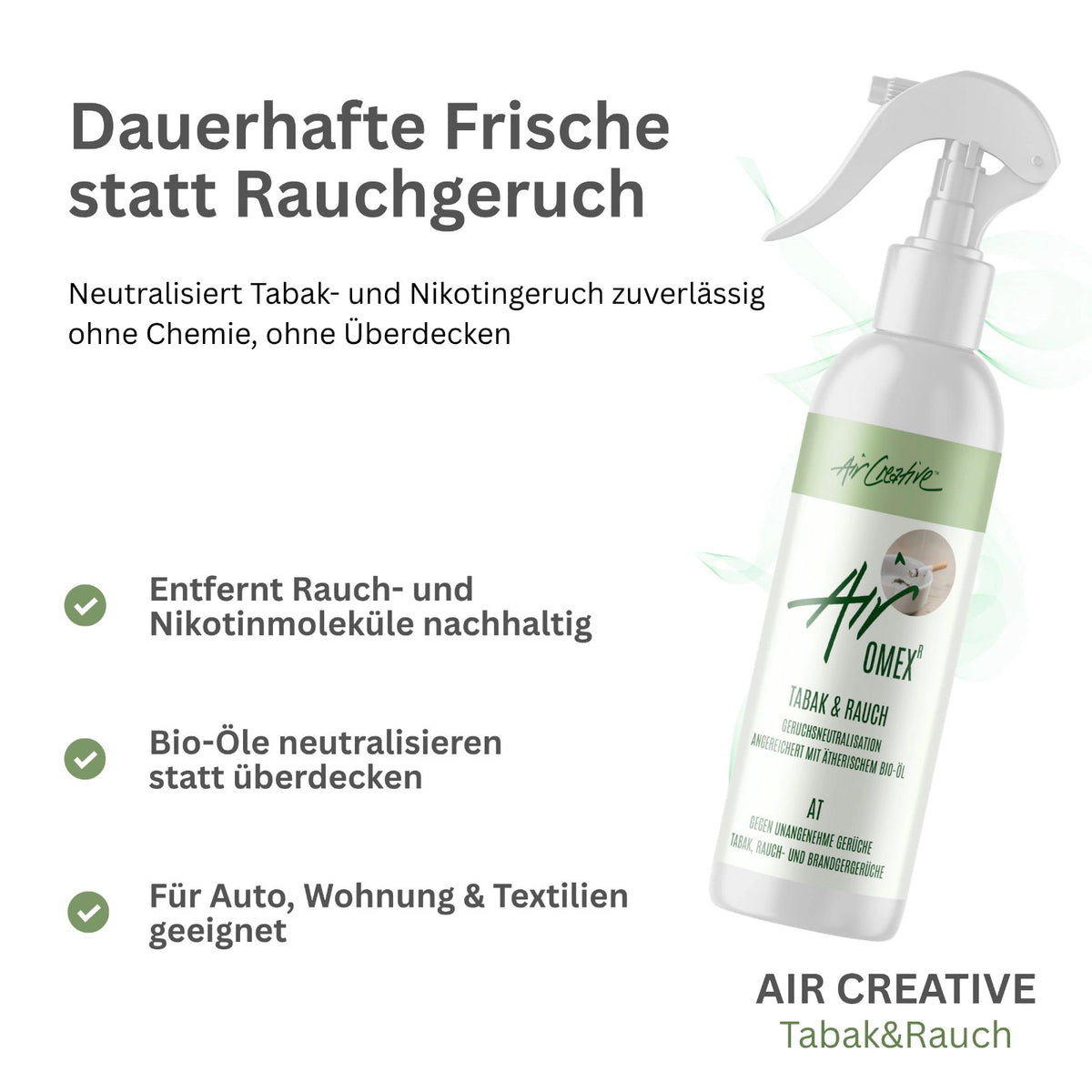 Rauchgeruch entfernen mit Airomex® «Tabak und Rauch»