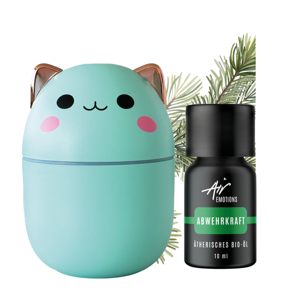 Duftknuffel Mini-Kinder-Diffuser mit Nachtlicht und 10ml Ätherischem Bio-Öl Deiner Wahl - Withey / Träum schön