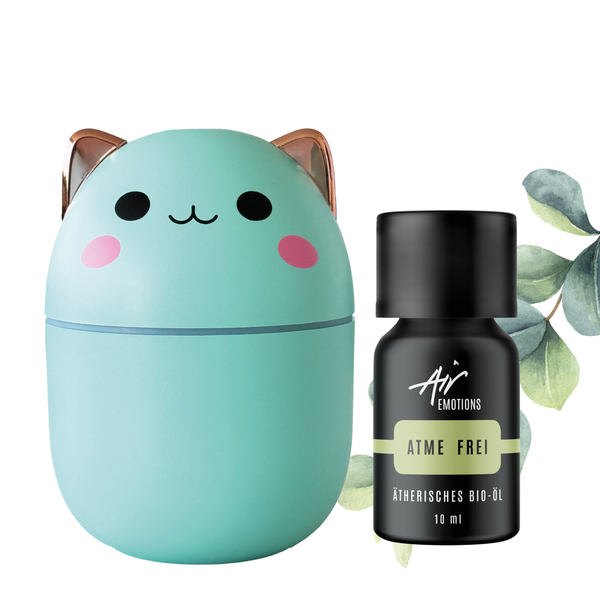 Duftknuffel Mini-Kinder-Diffuser mit Nachtlicht und 10ml Ätherischem Bio-Öl Deiner Wahl - Withey / Träum schön