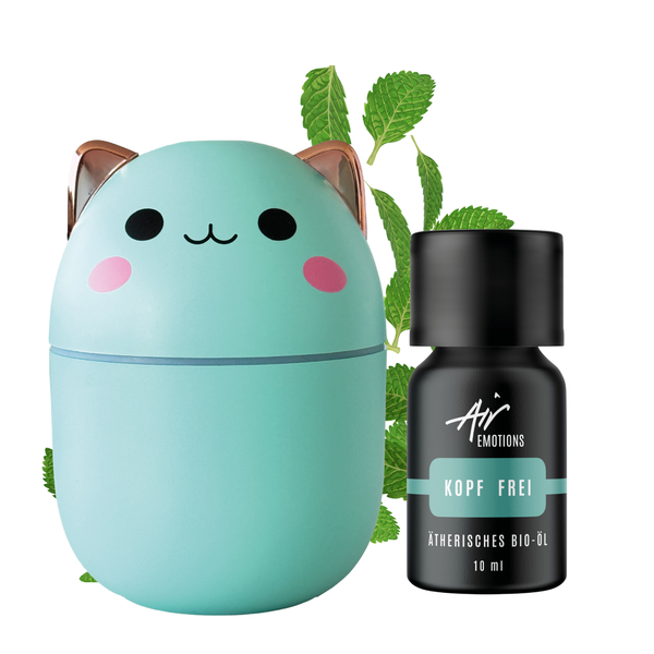 Duftknuffel Mini-Kinder-Diffuser mit Nachtlicht und 10ml Ätherischem Bio-Öl Deiner Wahl - Withey / Träum schön
