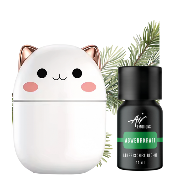 Duftknuffel Mini-Kinder-Diffuser mit Nachtlicht und 10ml Ätherischem Bio-Öl Deiner Wahl - Withey / Träum schön
