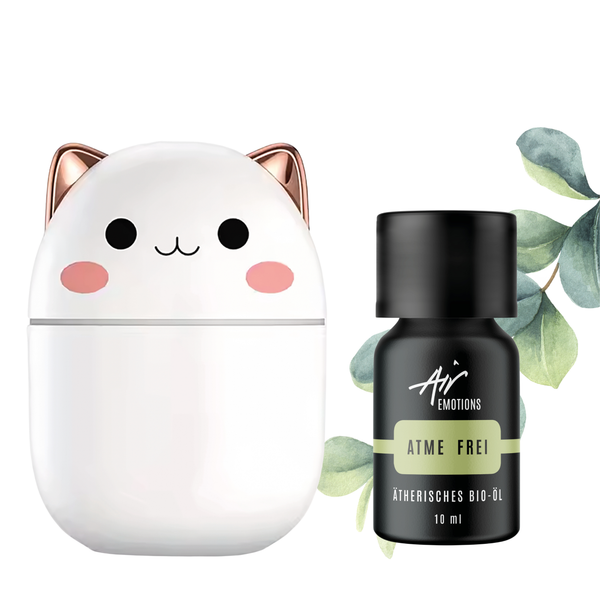 Duftknuffel Mini-Kinder-Diffuser mit Nachtlicht und 10ml Ätherischem Bio-Öl Deiner Wahl - Withey / Träum schön