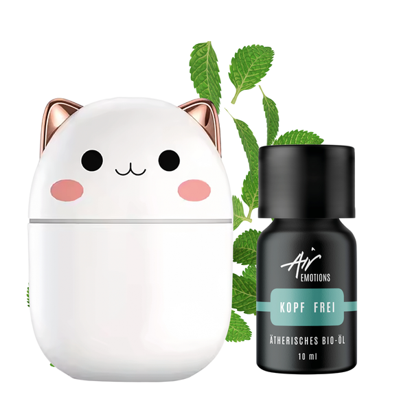 Duftknuffel Mini-Kinder-Diffuser mit Nachtlicht und 10ml Ätherischem Bio-Öl Deiner Wahl - Withey / Träum schön